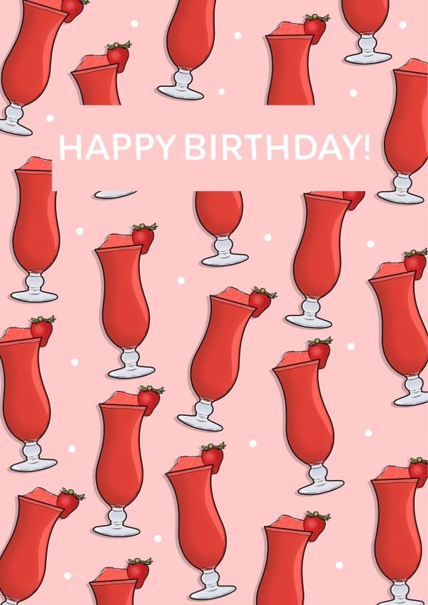 Cocktail Happy Birthday Card 1001 created by Sunny Designs