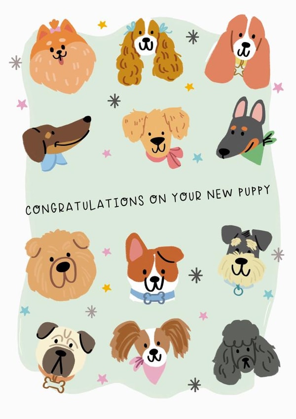 New puppy card 1000 created by Lucy Rose Party