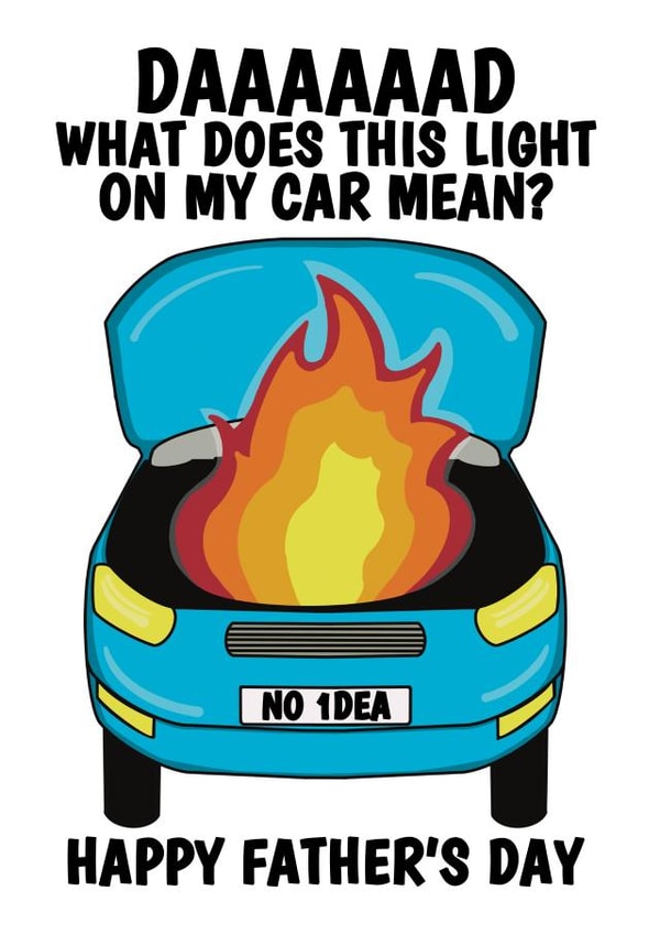 Funny Car Themed Father's Day Card From Clueless Child created by @Cupsie's Creations