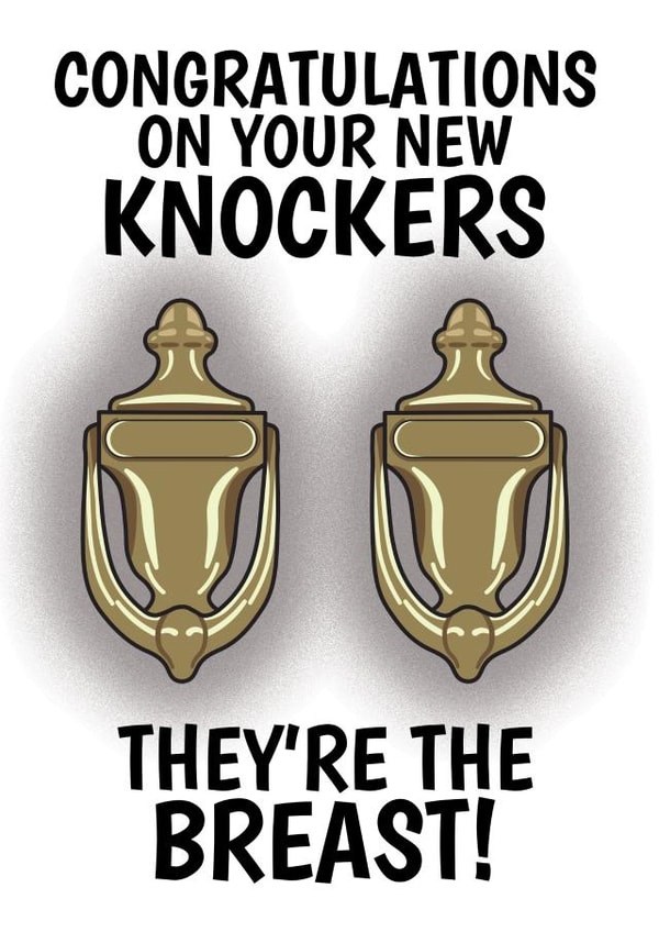 Funny Congratulations On Your Boob Job Card created by @Cupsie's Creations