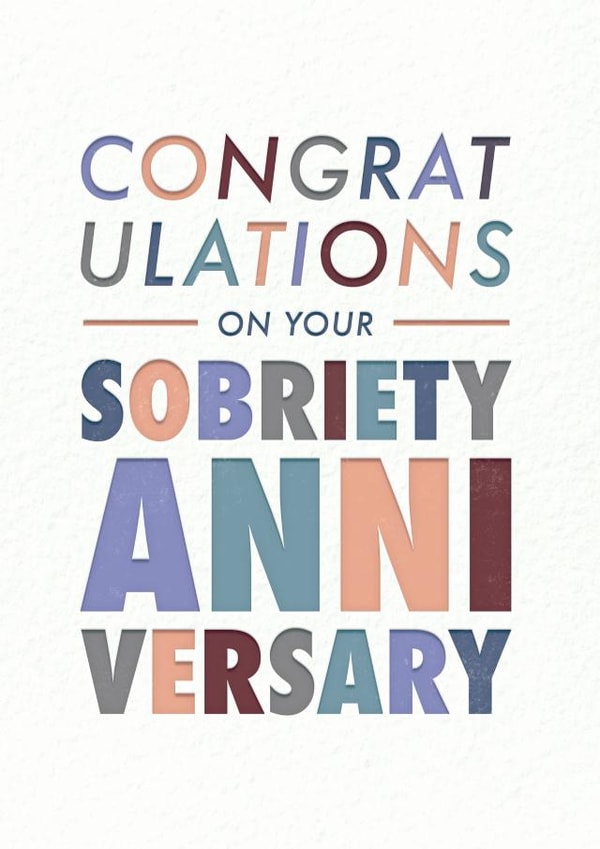 Congratulations on sobriety anniversary card created by Rebecca Prinn