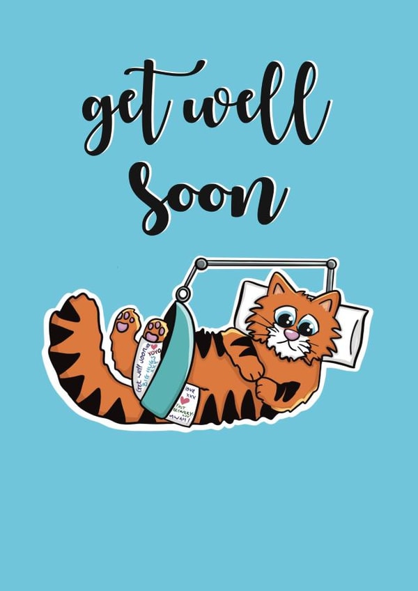 Get well soon cat card created by Anna Campbell