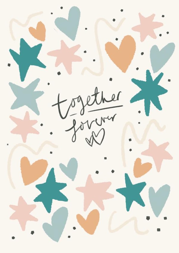 Hearts and stars wedding card created by Nicola Scott