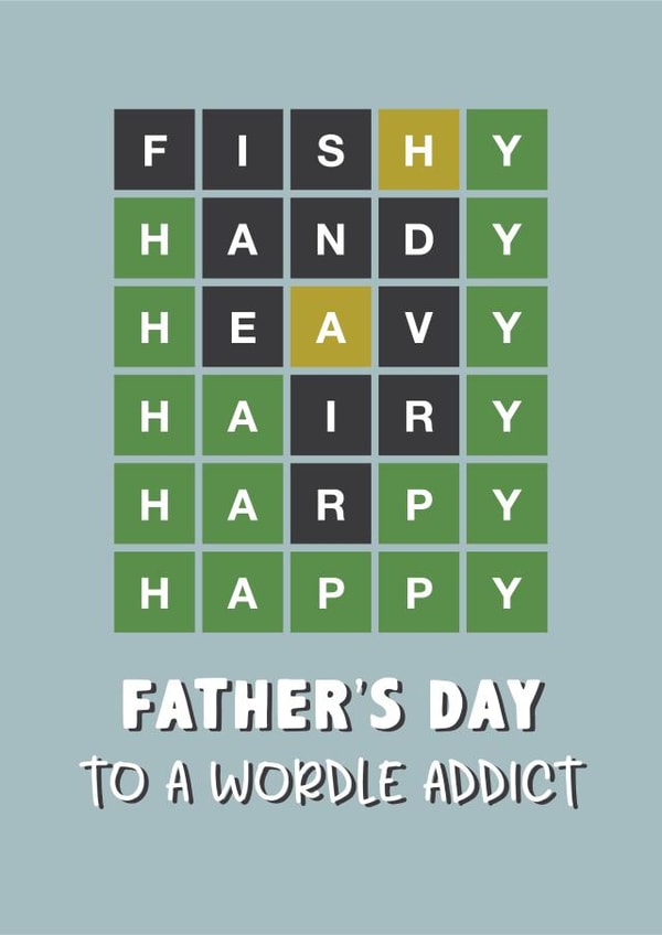 Funny Fathers Day Card - Dad - Wordle - Happy Father's Day To A Wordle Addict created by Shutterjunkie
