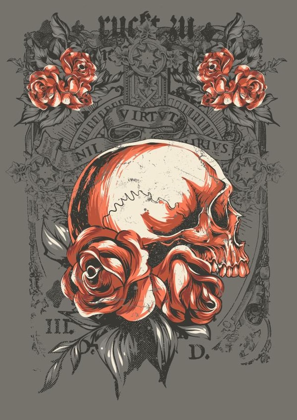 Skull n Roses created by Mel @ DeadHead Designs