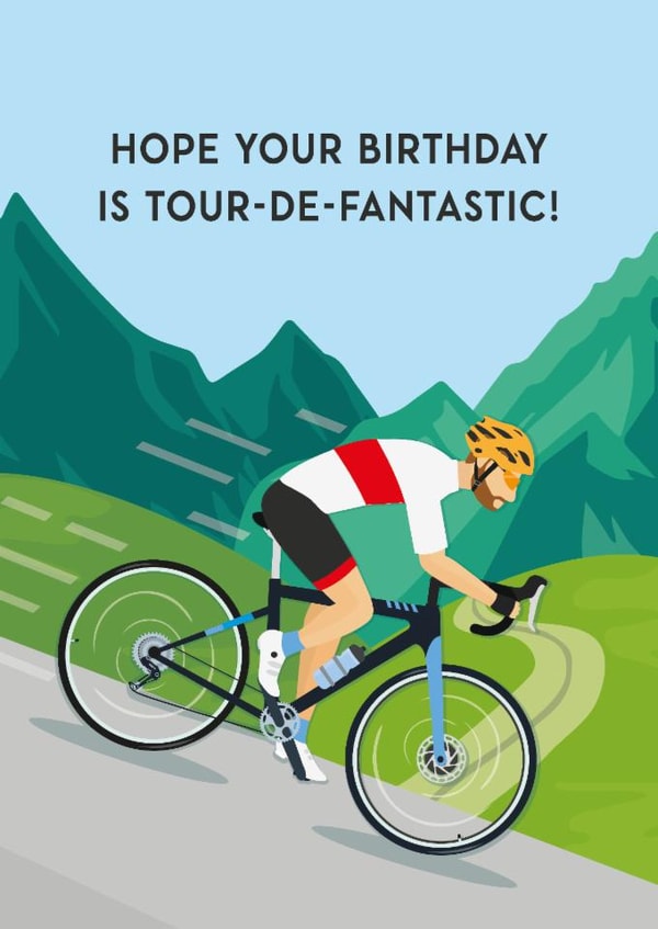 Cycling Birthday - bike birthday - tour de france - funny bike created by Helen Richmond