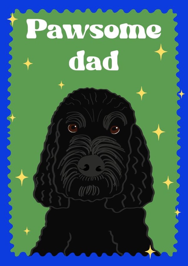 Cockapoo Father’s Day card - dog dad card - cute father day card created by Prezprints