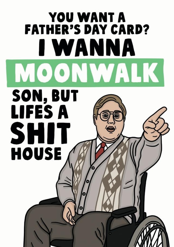 Phoenix night funny moonwalk fathers day card created by Studio Doodles