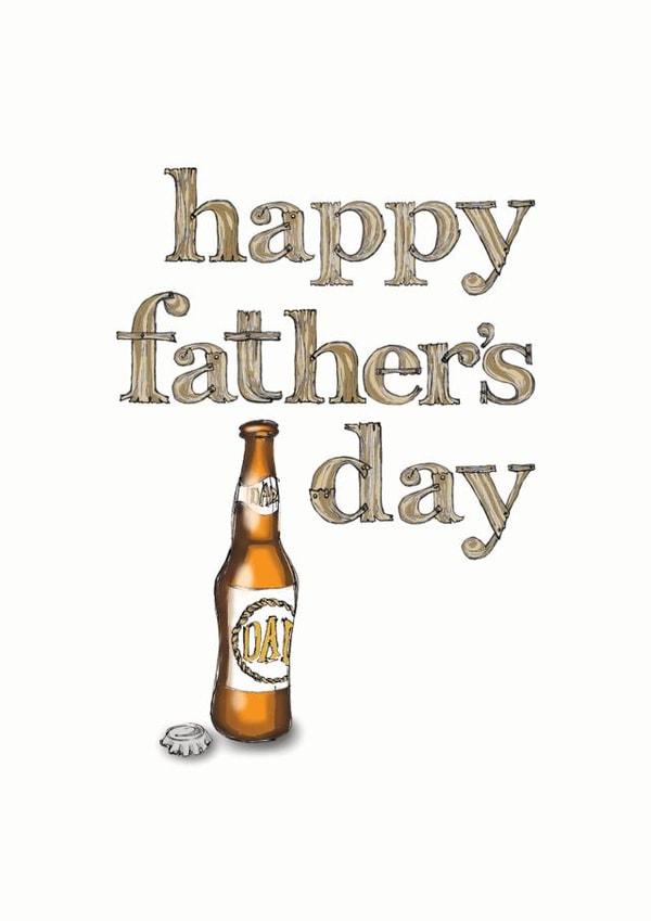 Classic Fathers Day Card - Beer - Happy Father's Day created by Helen Leslie Illustrator