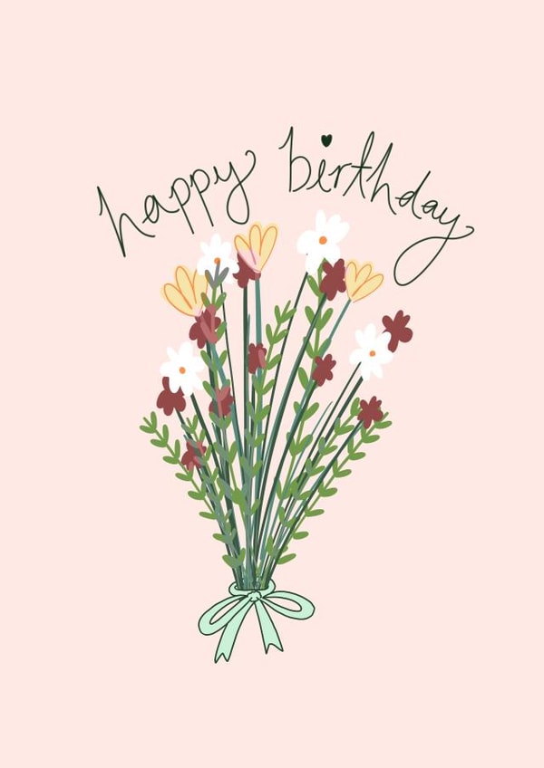 Floral Happy Birthday Card 1000 created by CardsbyAliceUK