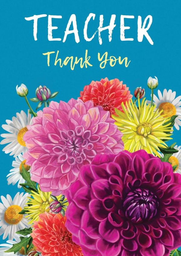 Bright Fkowers Thank you Teacher card created by Rocket68