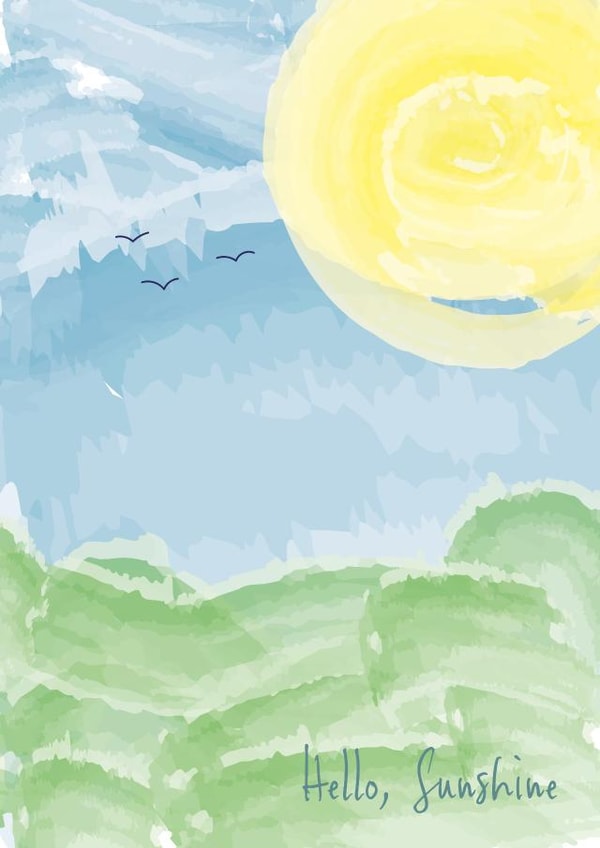 Hello, Sunshine Watercolour Card created by size3art