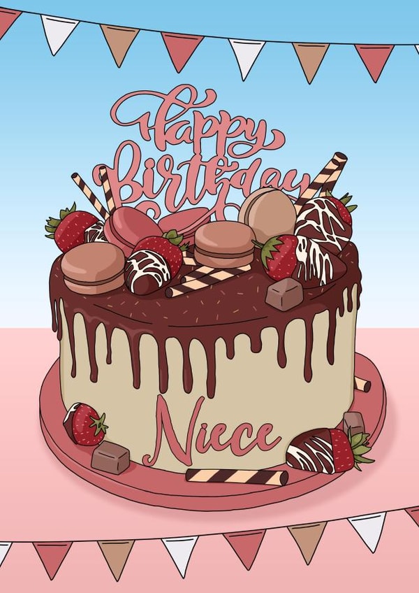Niece Chocolate Cake Birthday Card created by Evie Garnett Designs