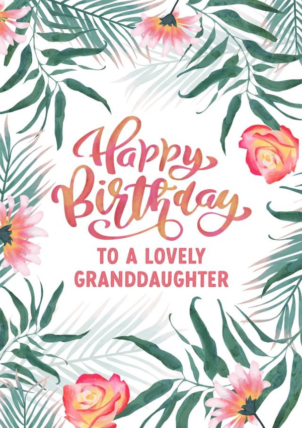 Summer Flowers Granddaughter Birthday card created by Evie Garnett Designs