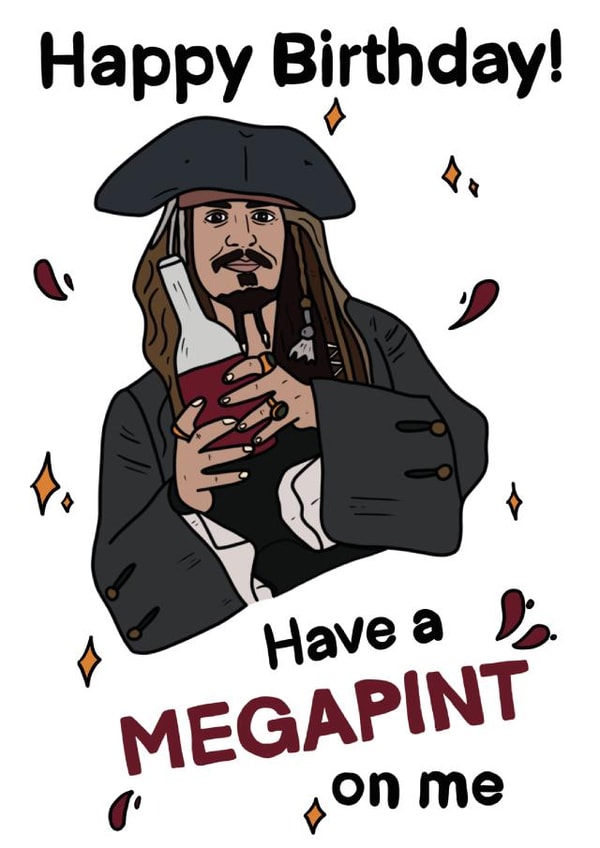 Johnny Depp Megapint Birthday Card created by Kelly Turner