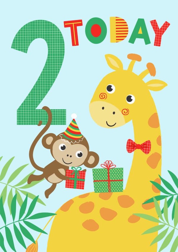 2 Today Cute Jungle Borthday Card for Boys created by Tanya Laporte Designs