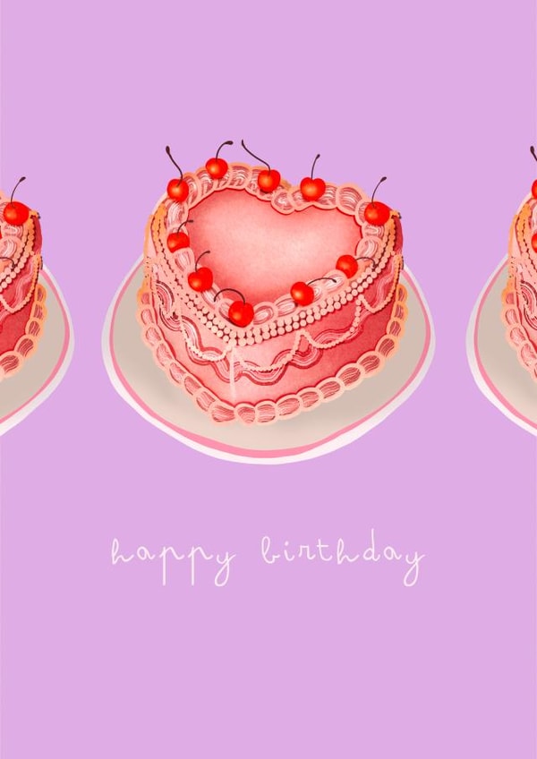 Pink Cherry Cake Birthday Card created by Creative Char