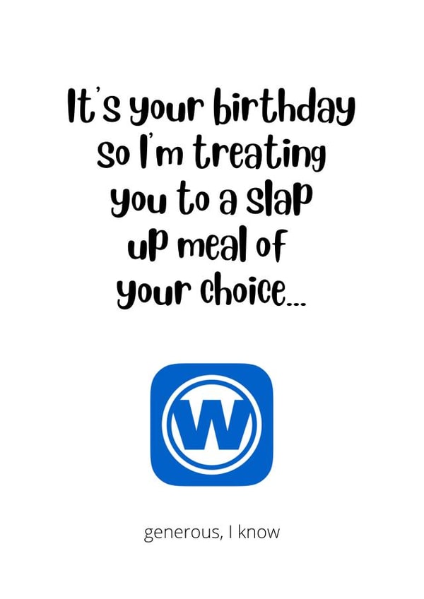 Wetherspoons birthday card created by Dangerous Dave