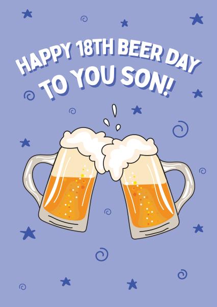 Beer 18th son card card