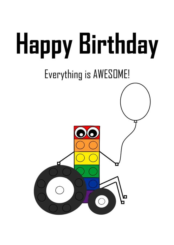 Everything is AWESOME birthday card 1003 created by RCrafts