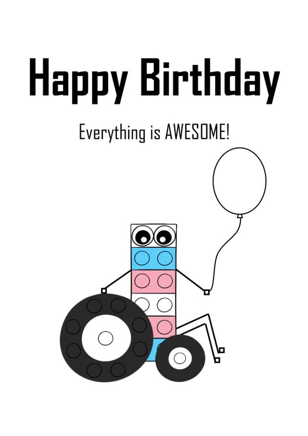 Everything is AWESOME birthday card 1004 created by RCrafts