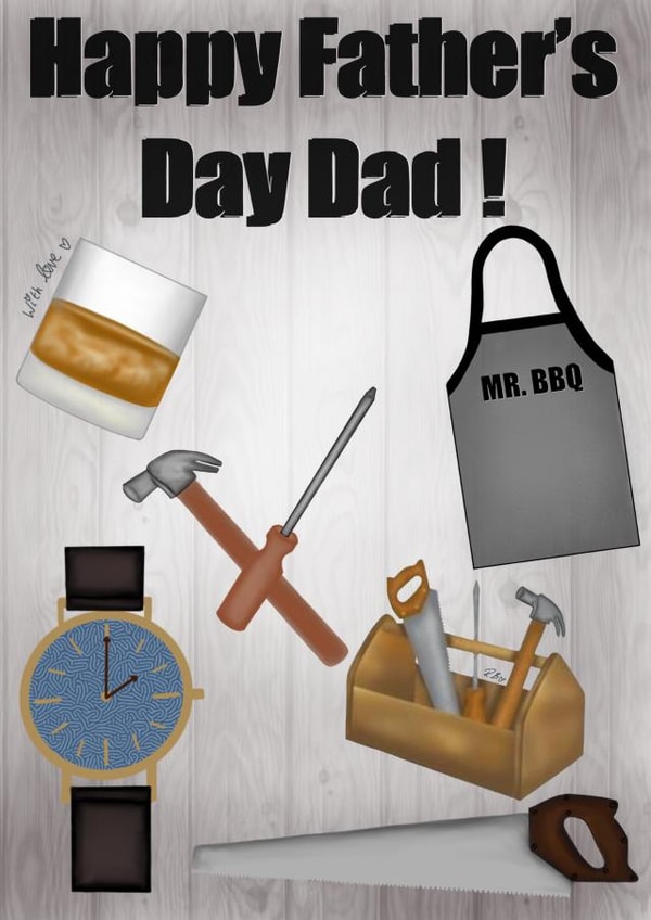 Happy Father’s Day Dad - all the things dad does best.  created by Rosie Barrett