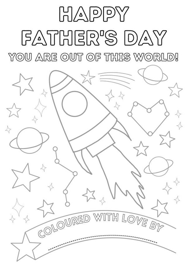 Happy Father's Day Colour in Card - Colouring Card for Daddy Grandad - From Kids created by Happy Gifting Studio