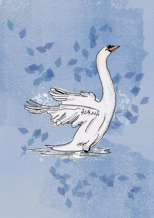 Swan Greetings Card created by Lorna Ellen Photos