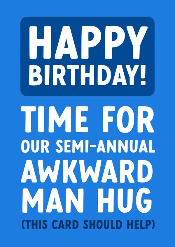 Funny man hug Birthday card! created by Evie Garnett Designs