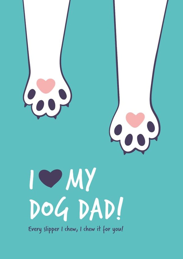 Funny Fathers Day card from the Dog created by Goofy Guineas