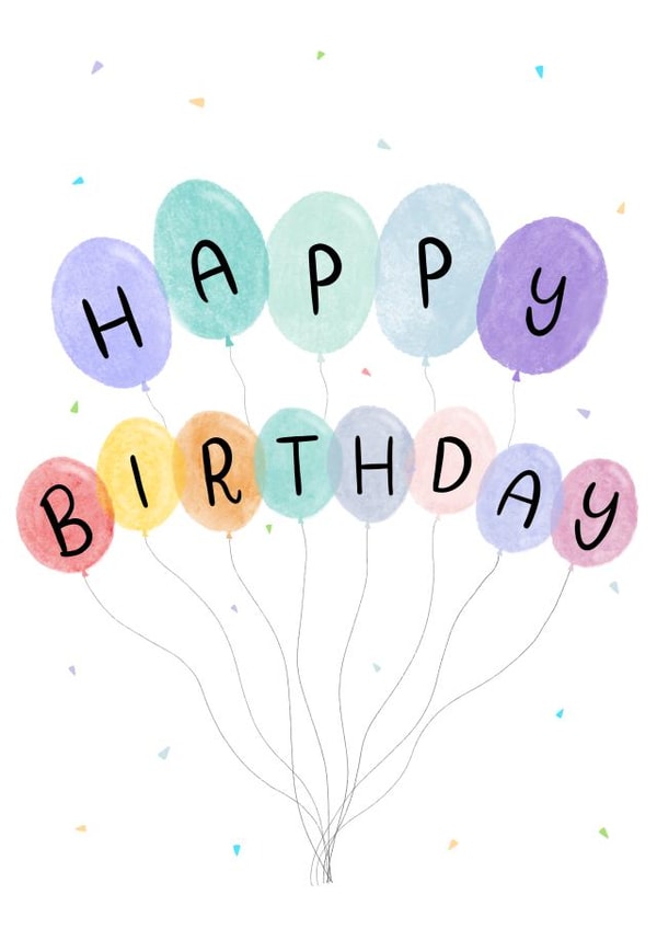 Happy Birthday Balloons Card created by Kalm Lettering