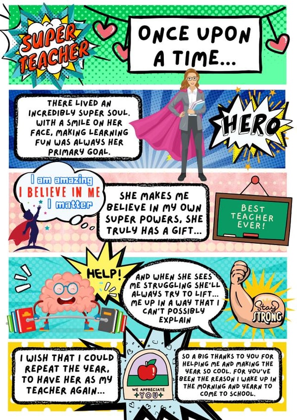 Super Teacher Card created by Your Once Upon A Time