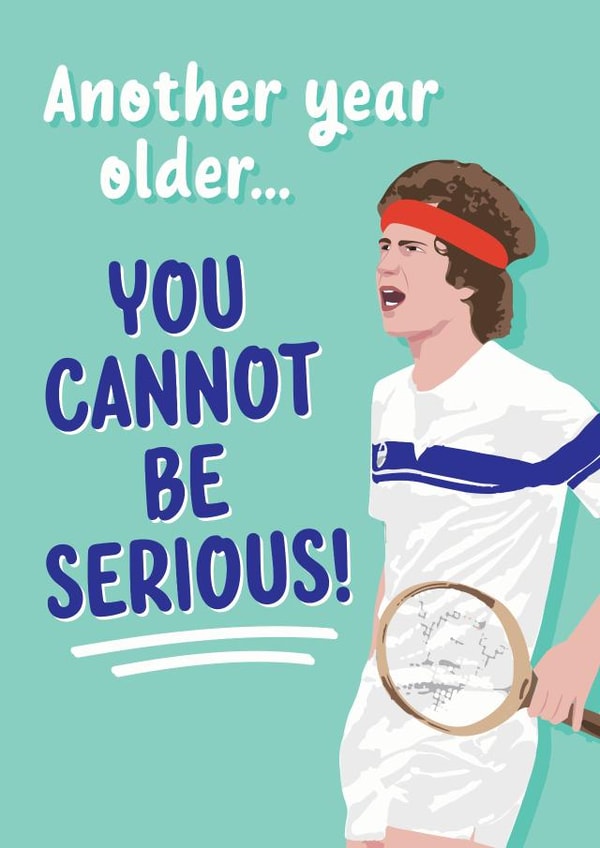 Wimbledon Tennis John McEnroe Birthday Card created by Lucy Marie Design