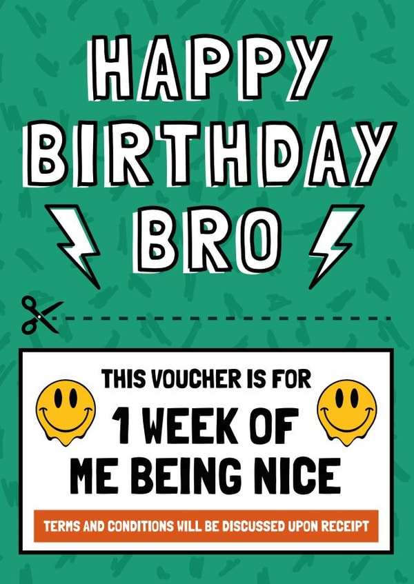 Funny Voucher Brother Birthday Card created by AbiGoLucky