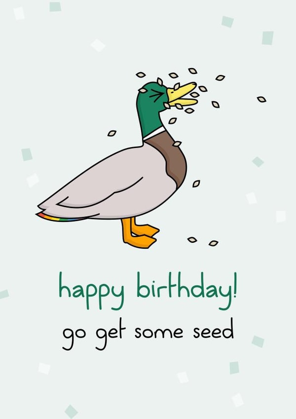Naughty bird birthday card created by dirty birds