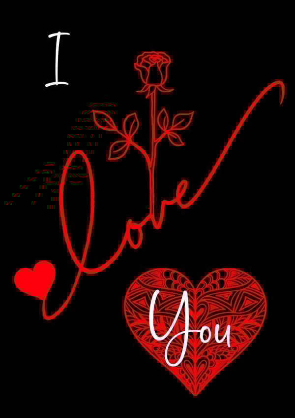 I Love You Elegant Rose Card For Your Favourite Person created by Mrs Pink