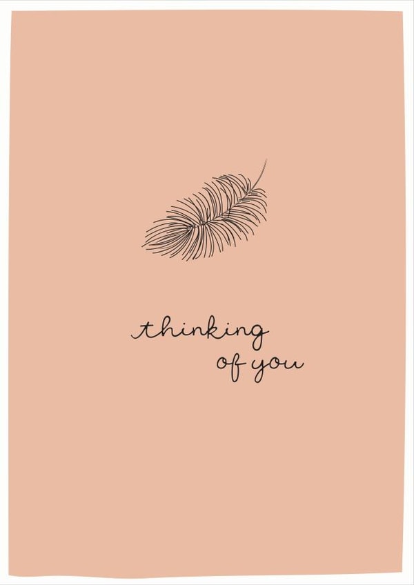 Sympathy, Thinking of you, Feather Designed greeting card created by la la la Designs