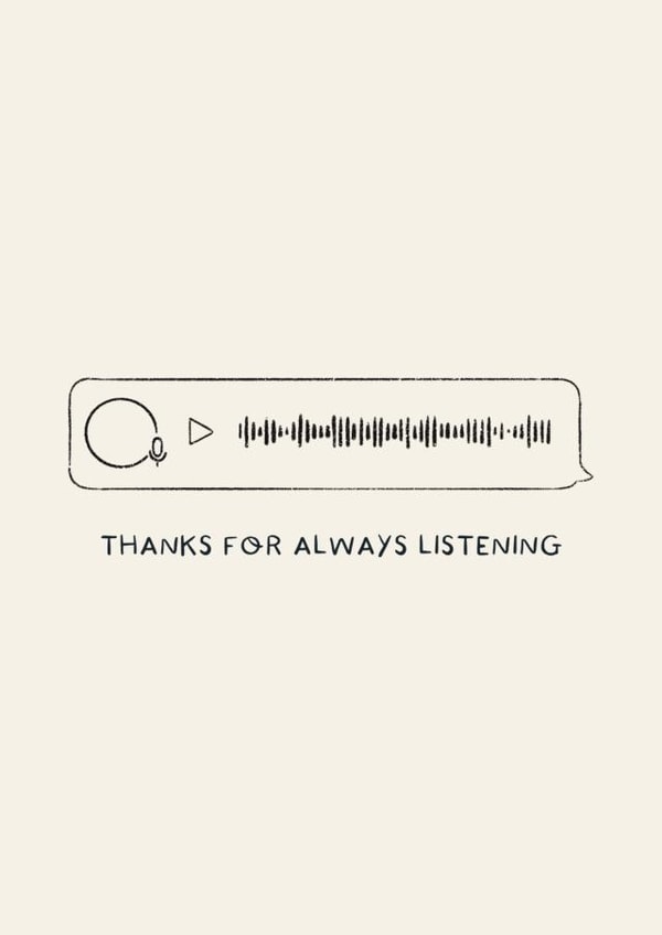 Thanks For Listening Voice Note Card created by EilidhIllustrates