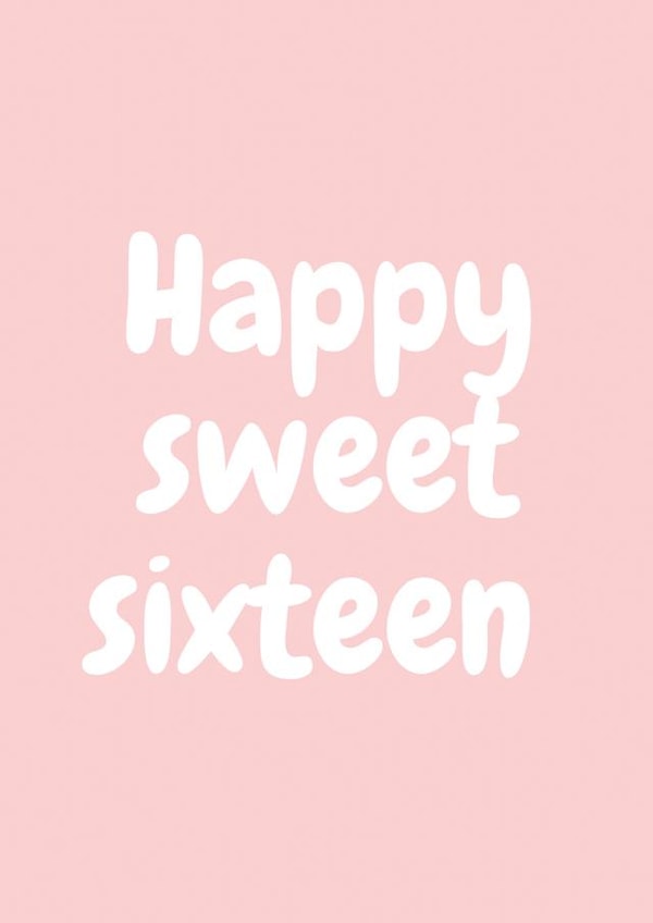 Sweet Sixteen pink card created by Proper job studio