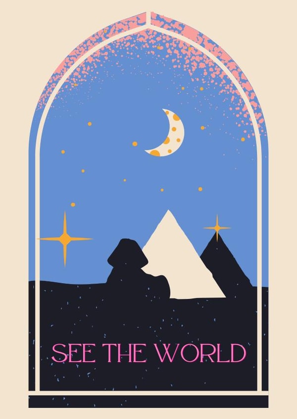'See the World' leaving card created by Literary Library