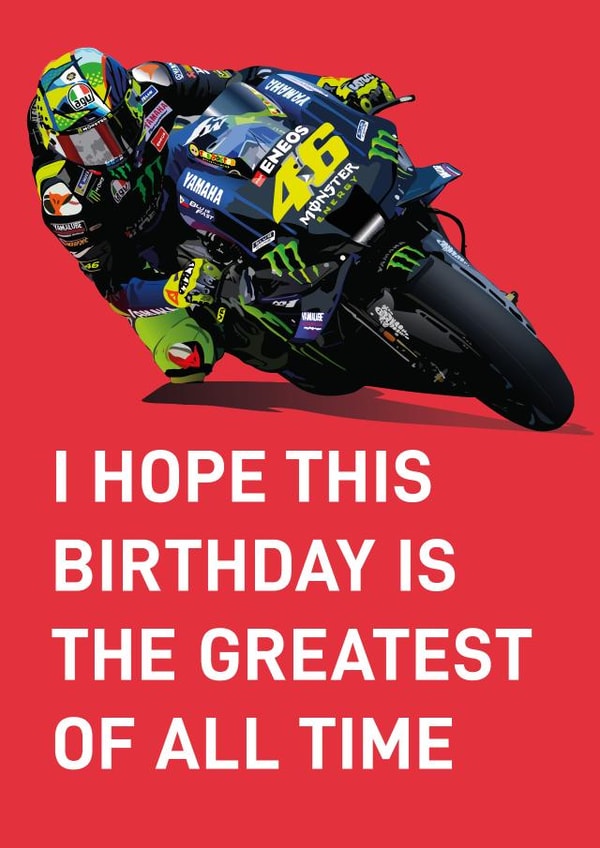 Fun Birthday Card - Moto GP - Valentino Rossi created by Quinton cards