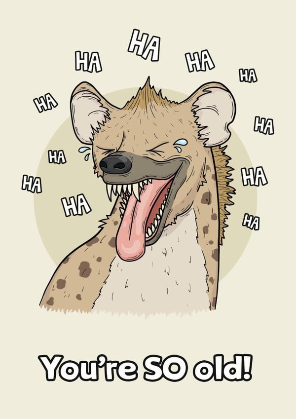 Laughing Hyena Card created by Sam Birch