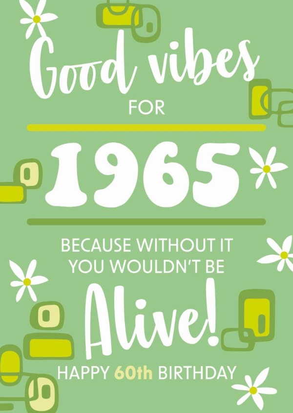 1965 60th birthday card created by Rulu