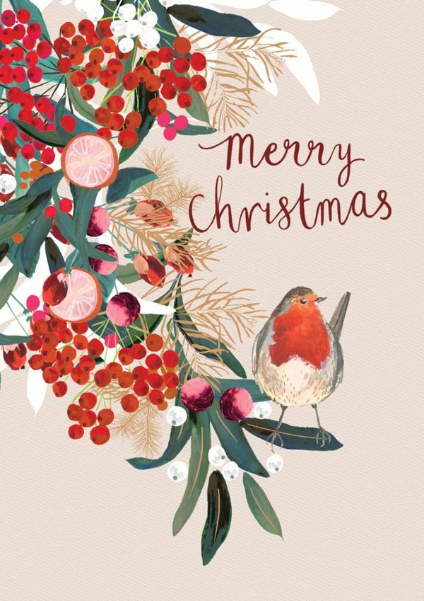 Merry Christmas - Robin Card created by Louise Tiler