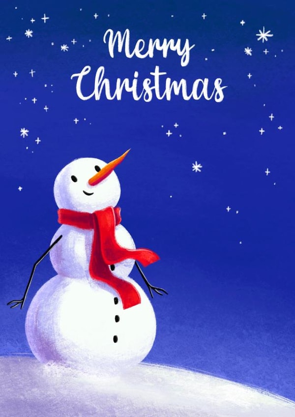 Merry Christmas Snowman created by Sophie Kent Illustration