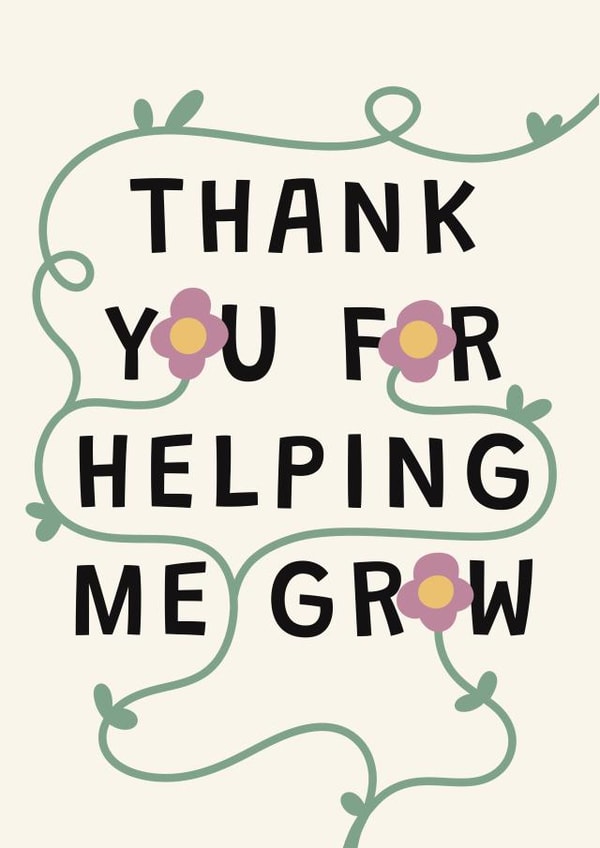 Flowers & vines thank you for helping me grow card created by Pogle & Twink