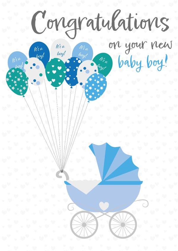 New baby boy card 1001 created by Cracking Cards!