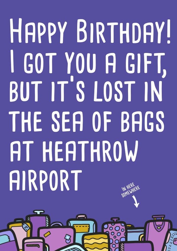 Lost Baggage Birthday Card created by @StarBerry