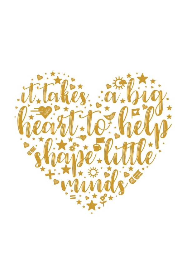 Thank you Teacher card, heart created by Ellie's Little Studio