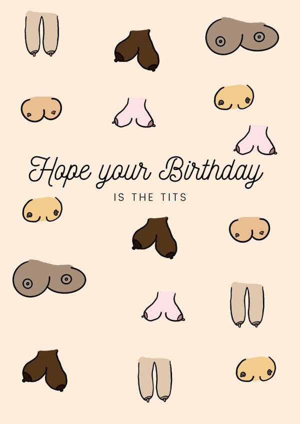 Boob birthday card  created by Cheeky Cards by Ginger